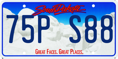 SD license plate 75PS88