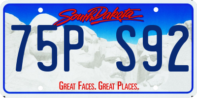 SD license plate 75PS92