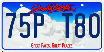SD license plate 75PT80