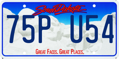 SD license plate 75PU54