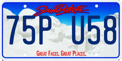 SD license plate 75PU58