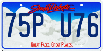 SD license plate 75PU76