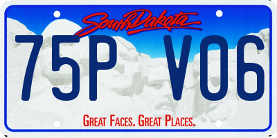 SD license plate 75PV06