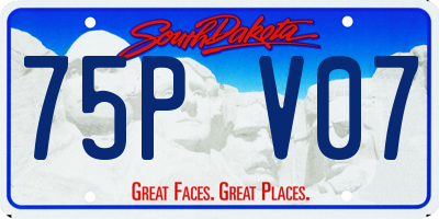 SD license plate 75PV07