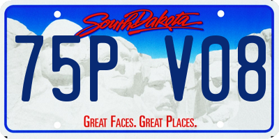 SD license plate 75PV08