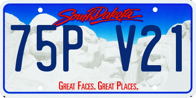 SD license plate 75PV21