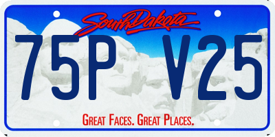 SD license plate 75PV25