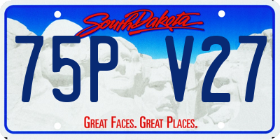 SD license plate 75PV27