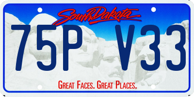 SD license plate 75PV33