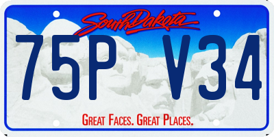 SD license plate 75PV34