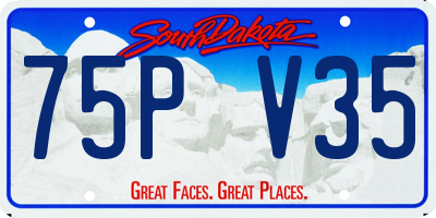 SD license plate 75PV35