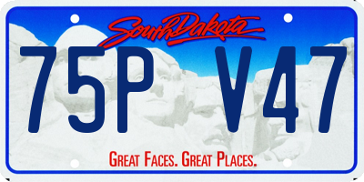 SD license plate 75PV47