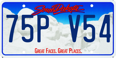 SD license plate 75PV54