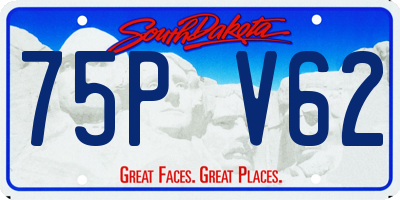 SD license plate 75PV62