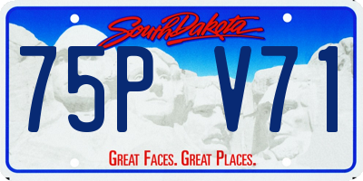 SD license plate 75PV71