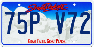 SD license plate 75PV72