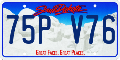 SD license plate 75PV76