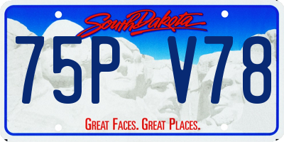 SD license plate 75PV78