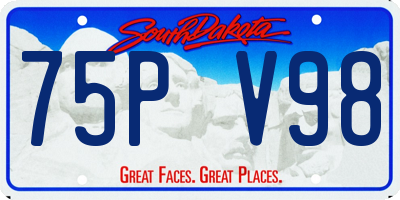 SD license plate 75PV98