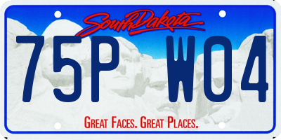 SD license plate 75PW04