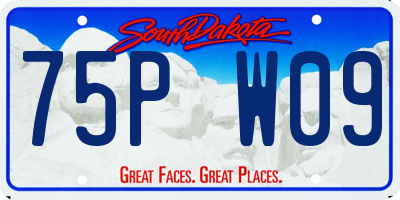 SD license plate 75PW09
