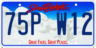 SD license plate 75PW12