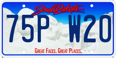 SD license plate 75PW20