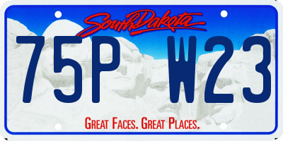 SD license plate 75PW23
