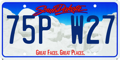 SD license plate 75PW27