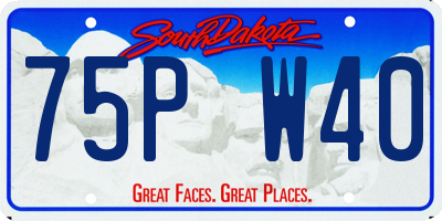SD license plate 75PW40
