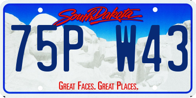 SD license plate 75PW43