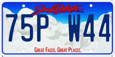 SD license plate 75PW44