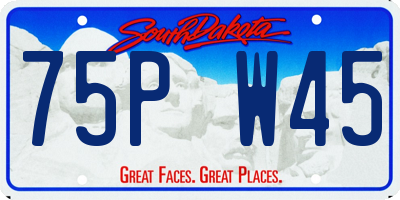 SD license plate 75PW45