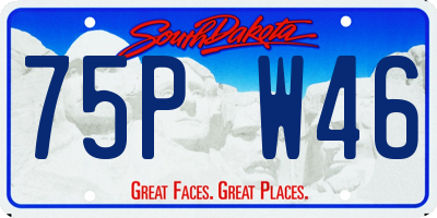 SD license plate 75PW46