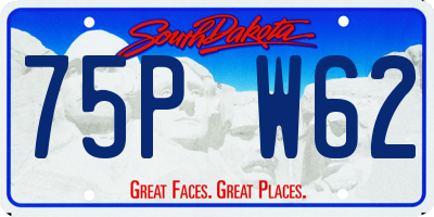 SD license plate 75PW62