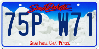 SD license plate 75PW71
