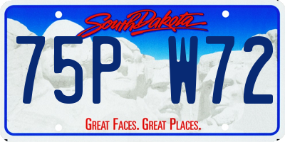 SD license plate 75PW72