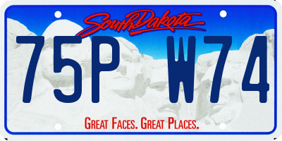 SD license plate 75PW74