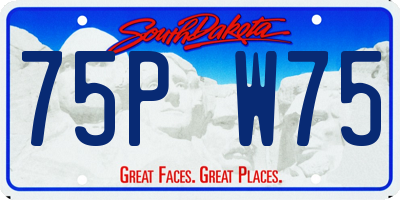 SD license plate 75PW75