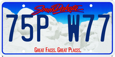 SD license plate 75PW77