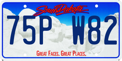 SD license plate 75PW82