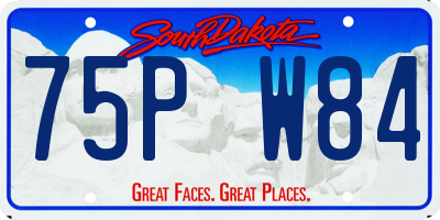 SD license plate 75PW84