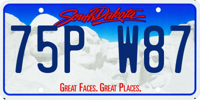 SD license plate 75PW87