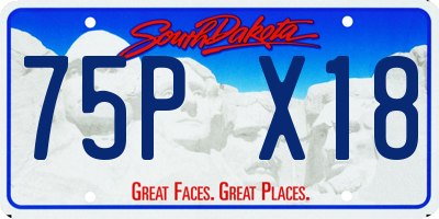 SD license plate 75PX18