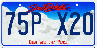 SD license plate 75PX20