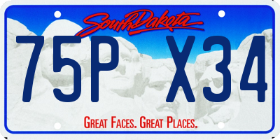 SD license plate 75PX34