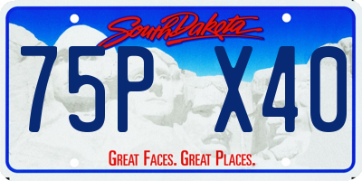 SD license plate 75PX40