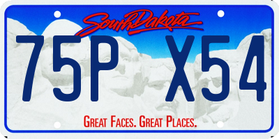 SD license plate 75PX54