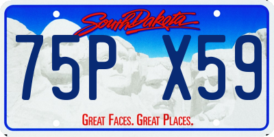 SD license plate 75PX59