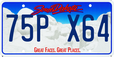SD license plate 75PX64
